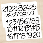 Biber Stickersheet - große Zahlen