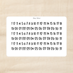 Biber Stickersheet - Zahlen Jessi