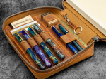 Galen Leather - Expansi-Folio Leather Wide A5 Zip Folio - C.H. Brown