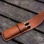 Galen Leather - Flap Pencase for 2 Pens - Brown