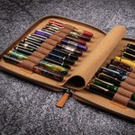 Galen Leather - Zippered 20 Slots Pen Case - Crazy Horse Brown
