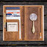 Galen Leather - Leather Wallet Insert for Traveler's Notebook - Crazy Horse Brown