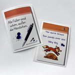 Federstiel und Tintenklecks - Aufkleber - Set Orange