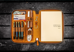 Galen Leather - Leather Zippered Hobonichi Cousin A5 Planner Folio - Crazy Horse Brown