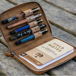 Galen Leather - Zippered 5 Slots Pen Case - Crazy Horse Brown