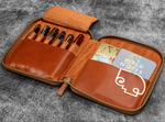 Galen Leather - Legacy Leather Zip Pen Case for 6 Pens - A6 - Deep Cognac