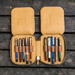 Galen Leather - Zippered 10 Slots Pen Case - Crazy Horse Brown