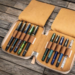Galen Leather - Zippered 10 Slots Pen Case - Undyed Leather