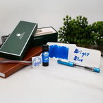 Monteverde USA® - MP1 Sammler-Füllfederhalter mit Lock-It-Kolbentechnologie in Bright Blue + 15 ml Tinten-Set
