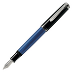 Pelikan - Souverän M805 Füllfederhalter - Schwarz-Blau / Silber