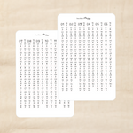 Biber Stickersheet - Datum klein