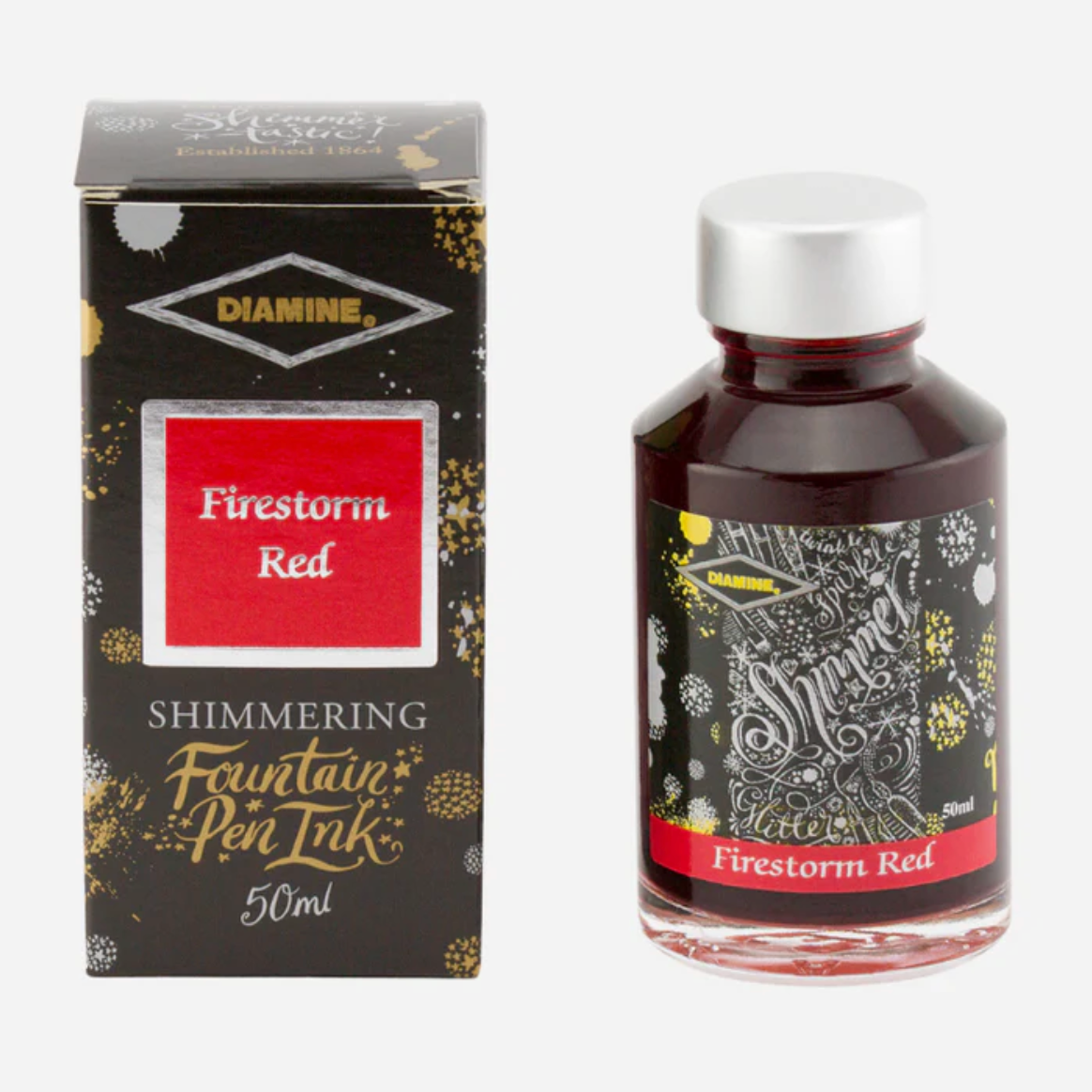 Diamine Firestorm Red - 50 ml - Shimmering
