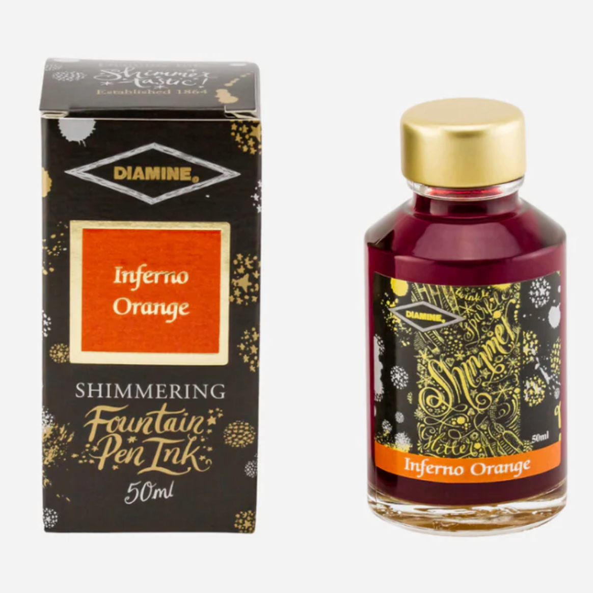 Diamine Inferno Orange - 50 ml - Shimmering
