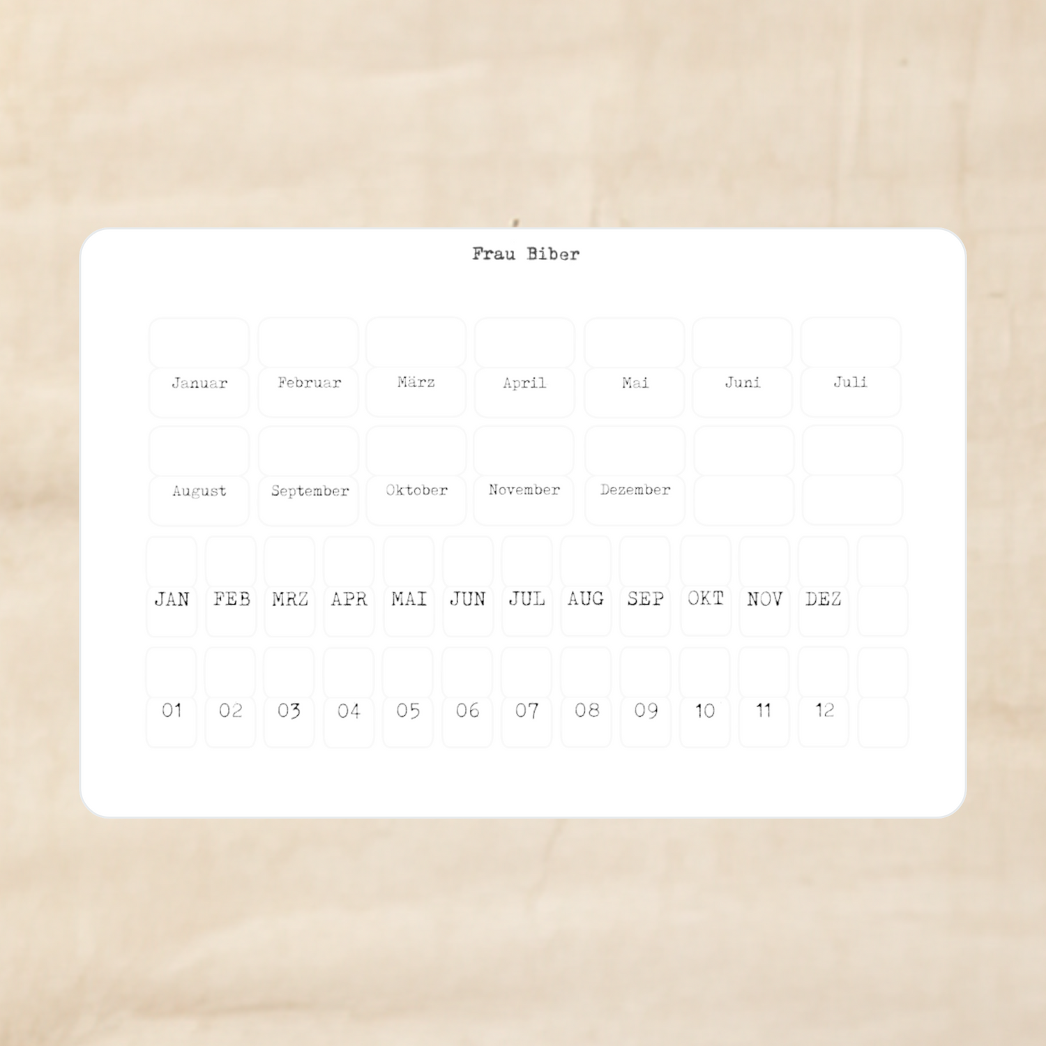 Biber Stickersheet - Register