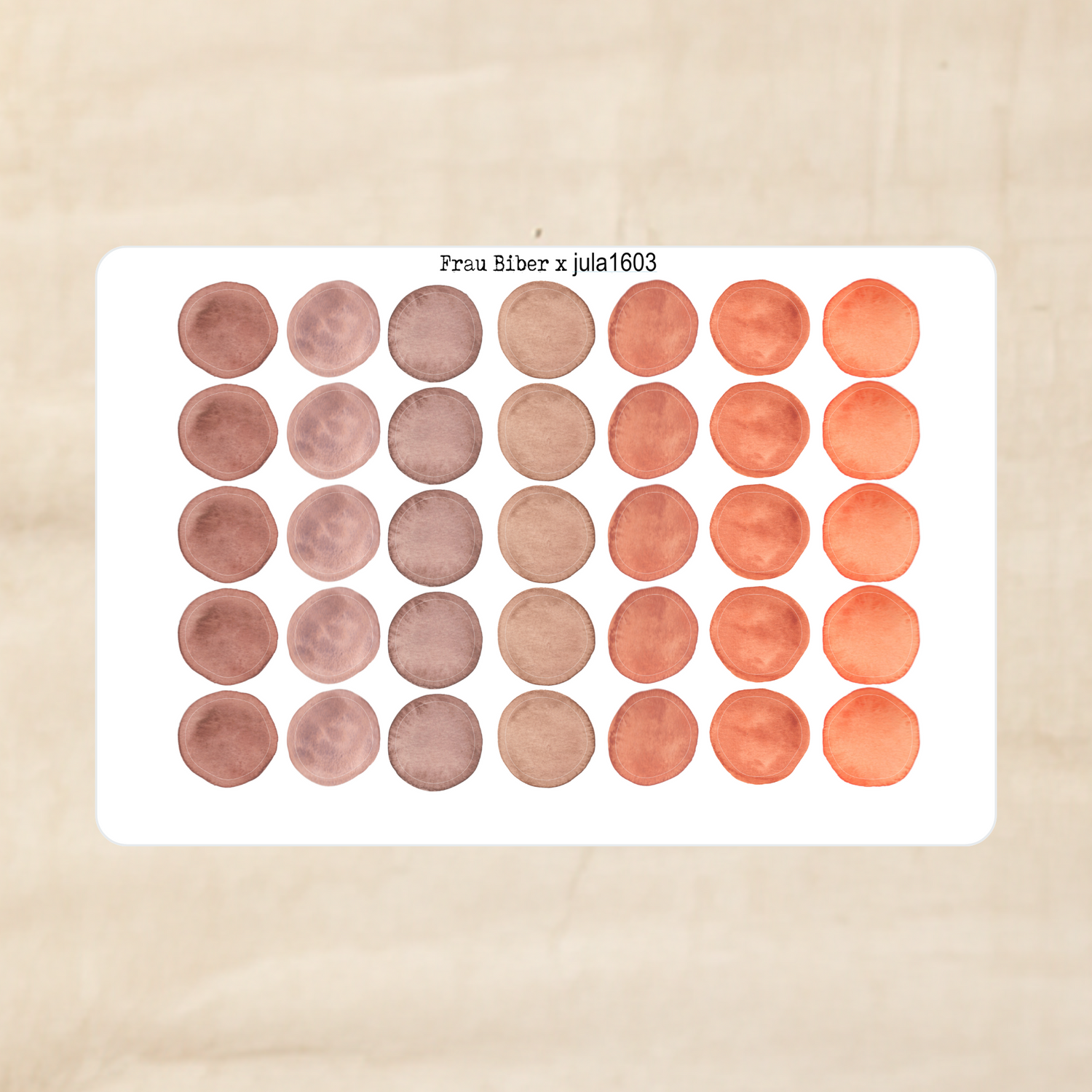 Biber Stickersheet - warmes Braun
