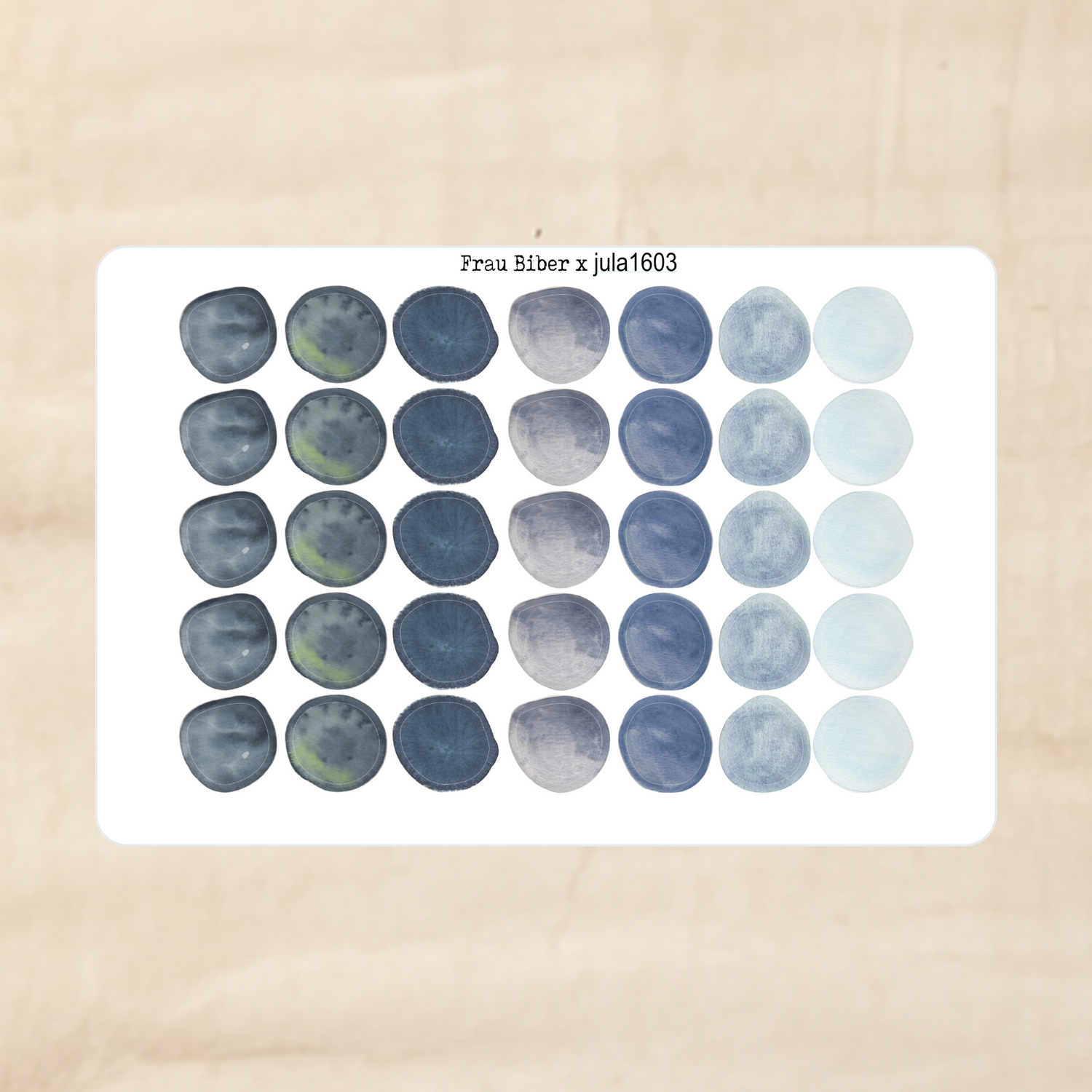 Biber Stickersheet - Dunkelblau