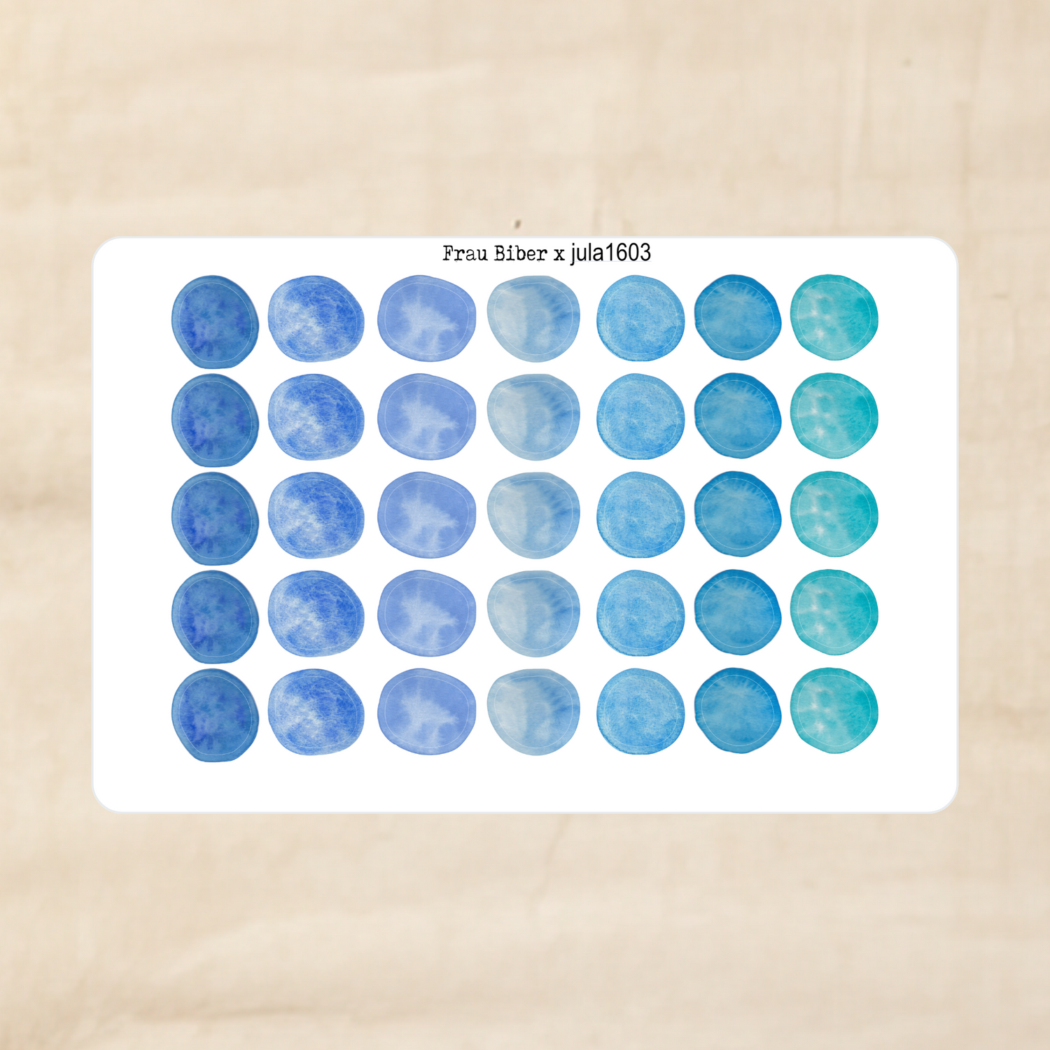 Biber Stickersheet - Hellblau