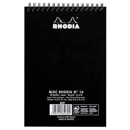 Rhodia - Spiralblock DotPad No.16 A5 - schwarz