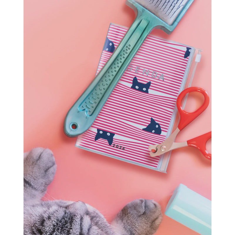 MARK´S - A5 Zipper Diary 2026 - Cats Pink