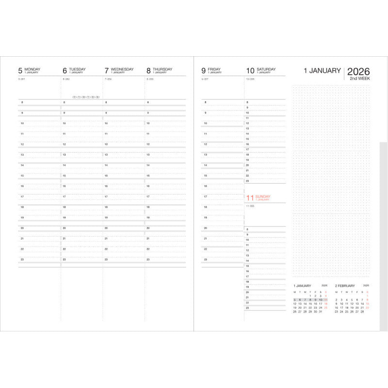 MARK´S - A5 Zipper Diary "Storage it" 2026 - Silver