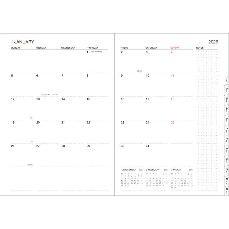 MARK´S - A5 Zipper Diary "Storage it" 2026 - Silver
