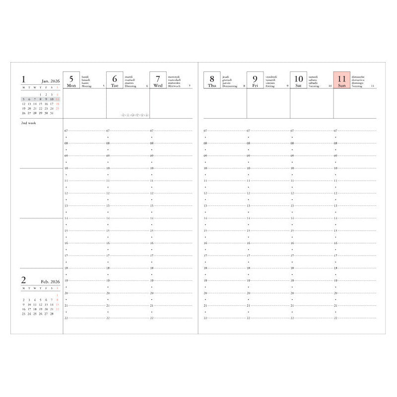 MARK´S - A6 Zipper Diary "Storage it" 2026 - Bleu
