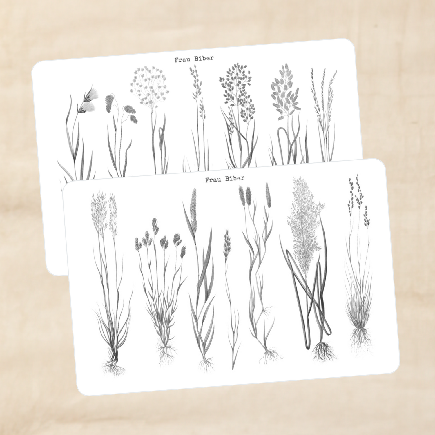 Biber Stickersheet - mehr Gräser