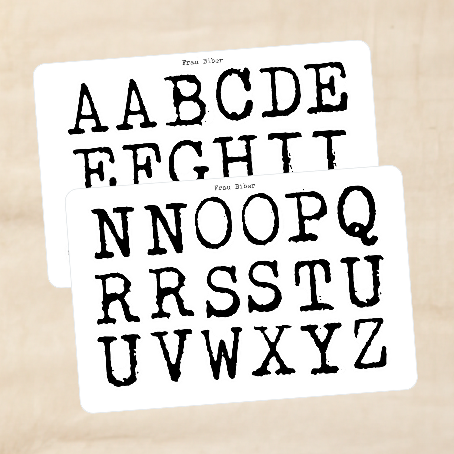 Biber Stickersheet - große Buchstaben