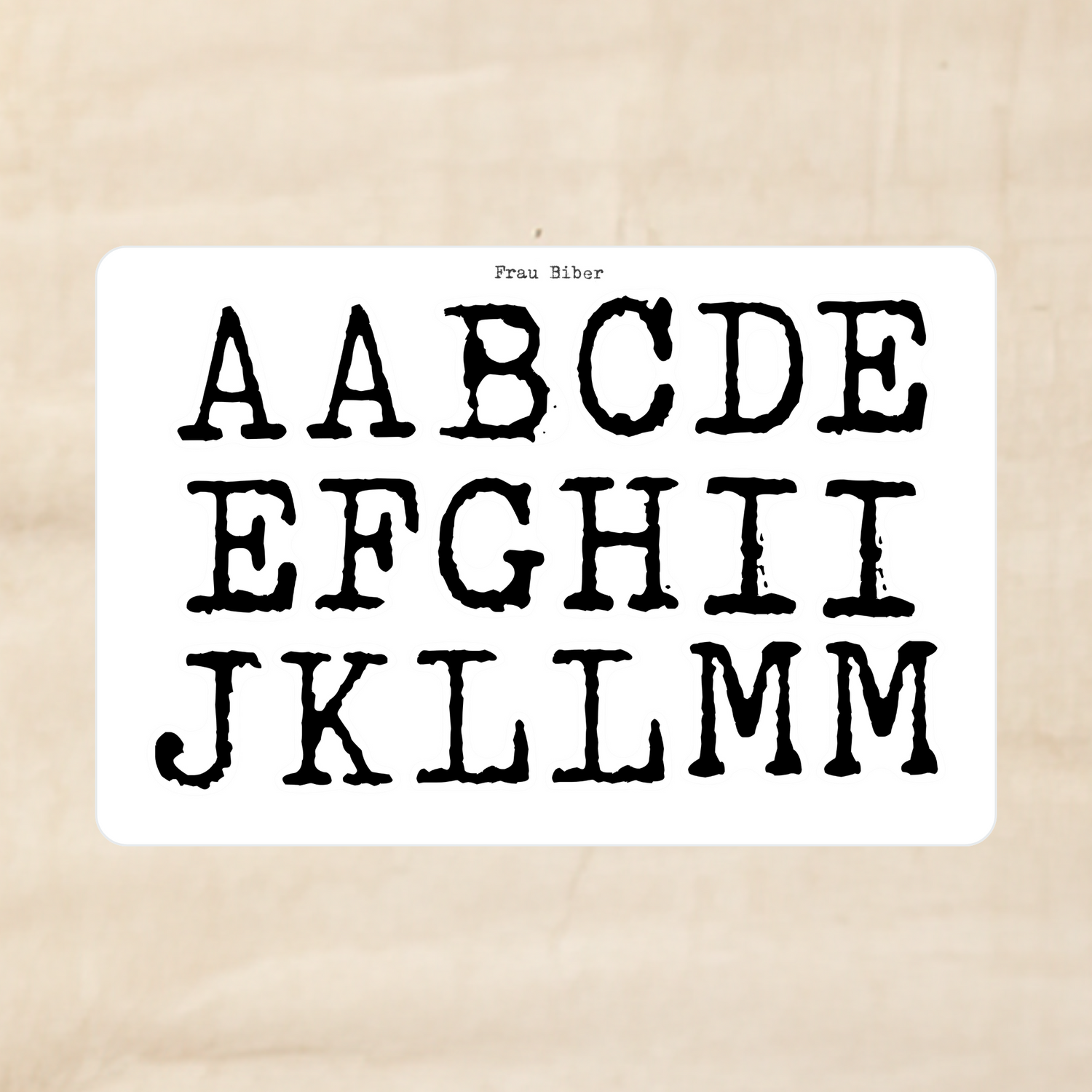 Biber Stickersheet - große Buchstaben