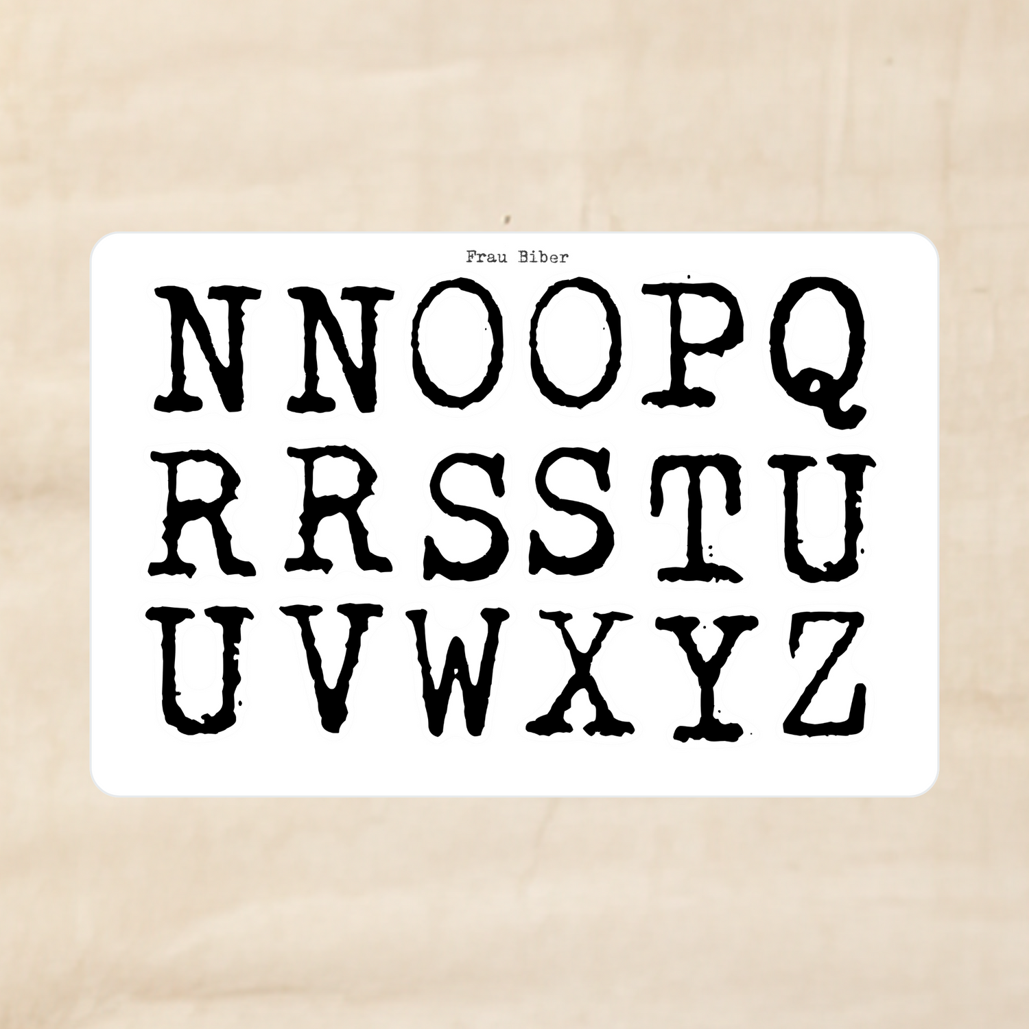 Biber Stickersheet - große Buchstaben