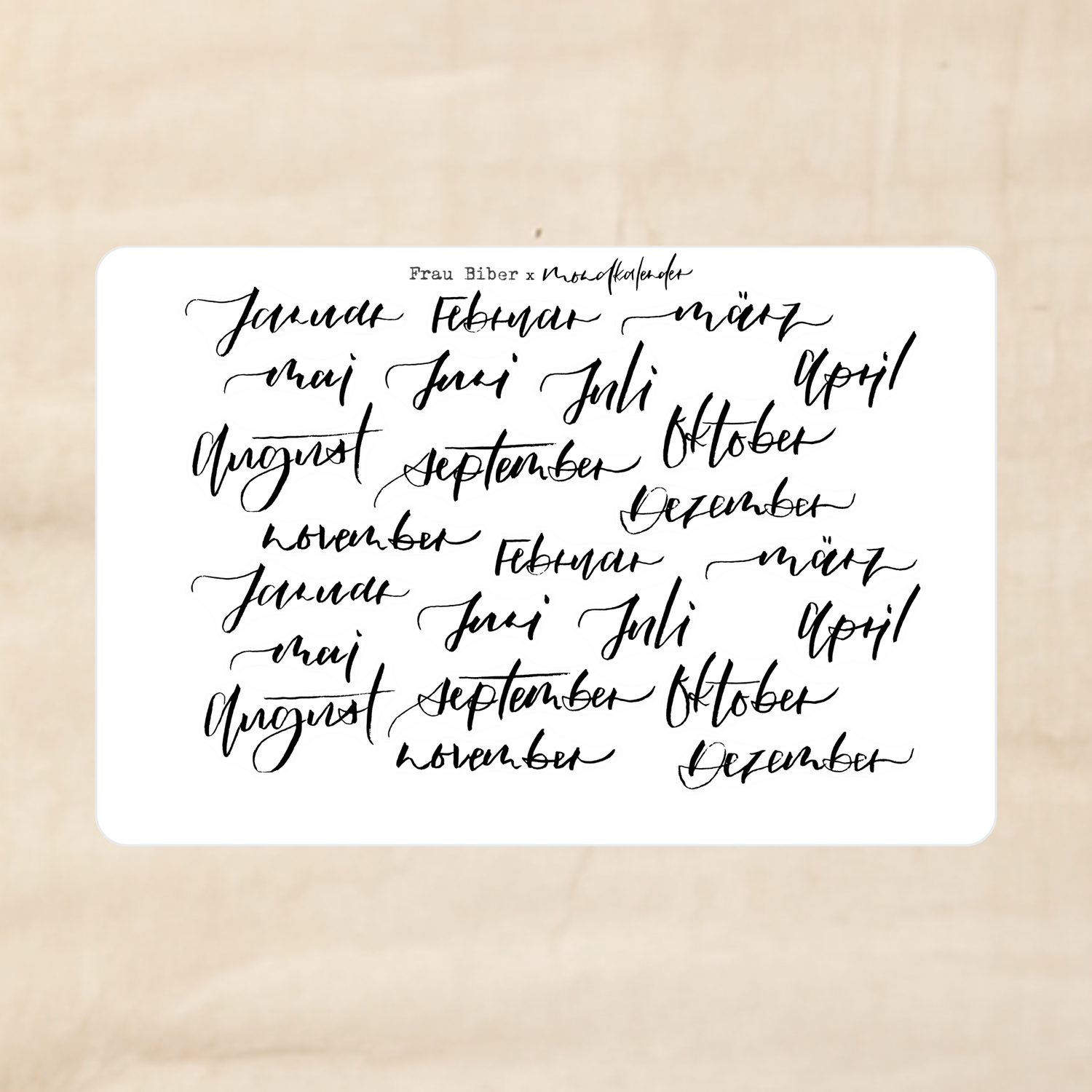 Biber Stickersheet - Monate