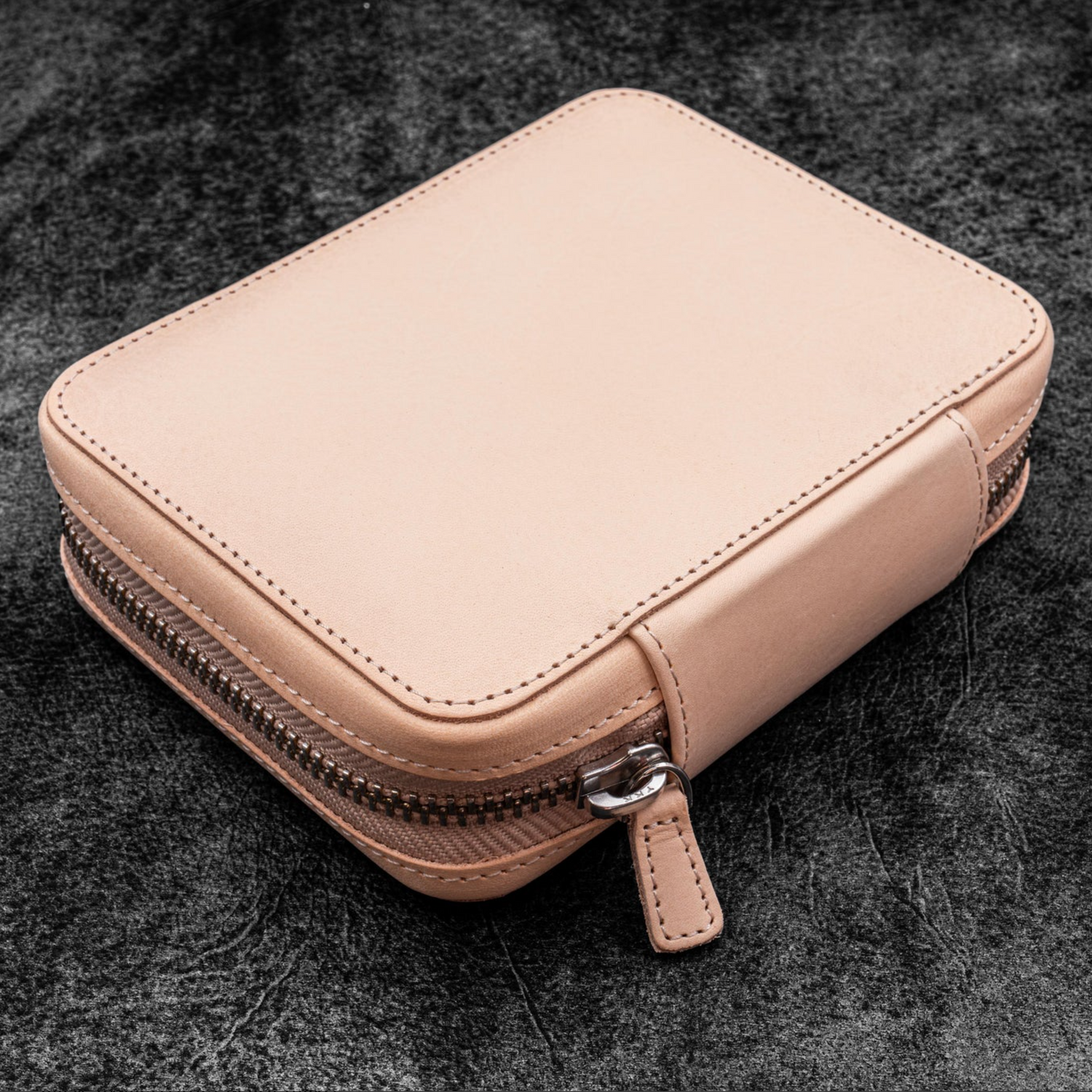 Galen Leather - Expansi-Pouch Leather Wide 10 Slots Pencase - A6 Zip Folio - Undyed