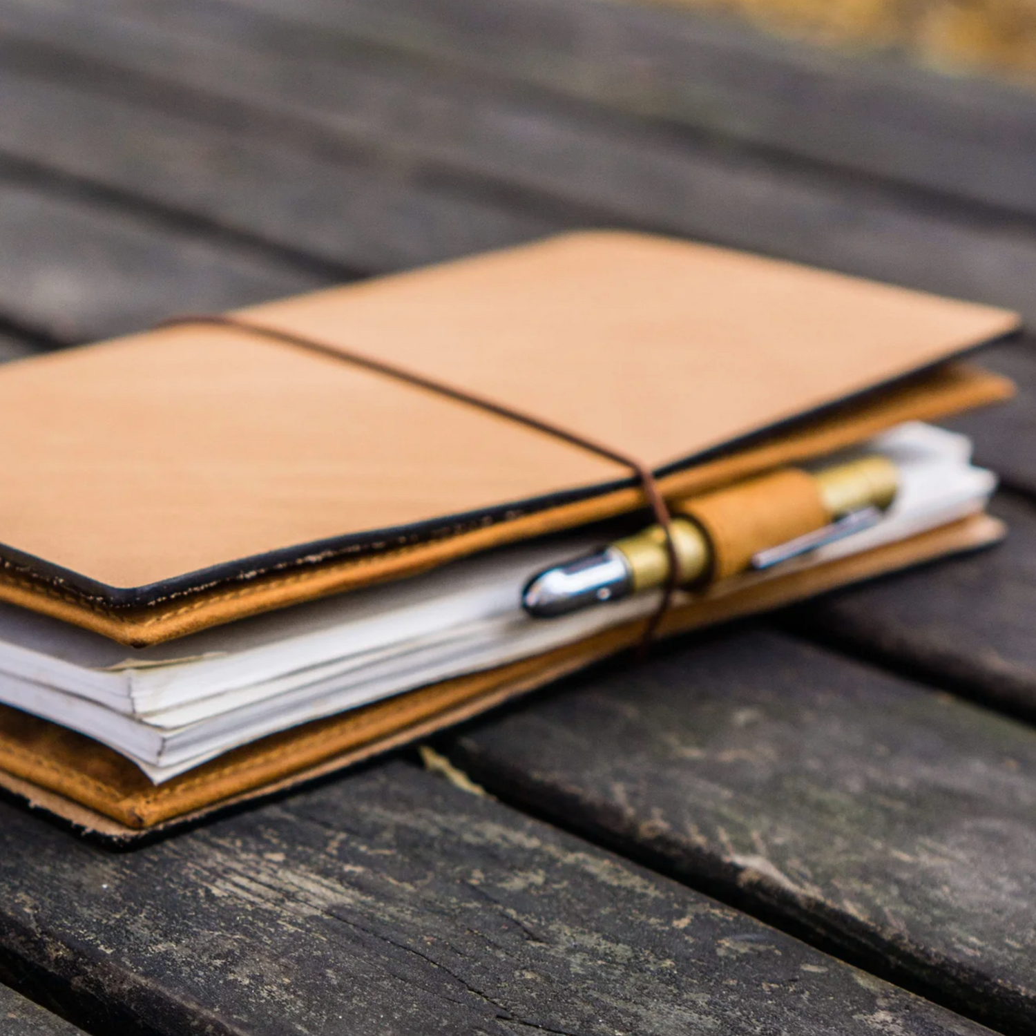 Galen Leather - Leather Wallet Insert for Traveler's Notebook - Crazy Horse Brown