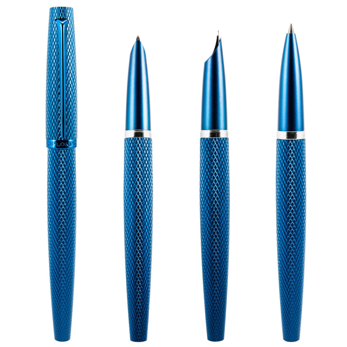 Diplomat - Füllhalter Viper blau guillochiert F/M