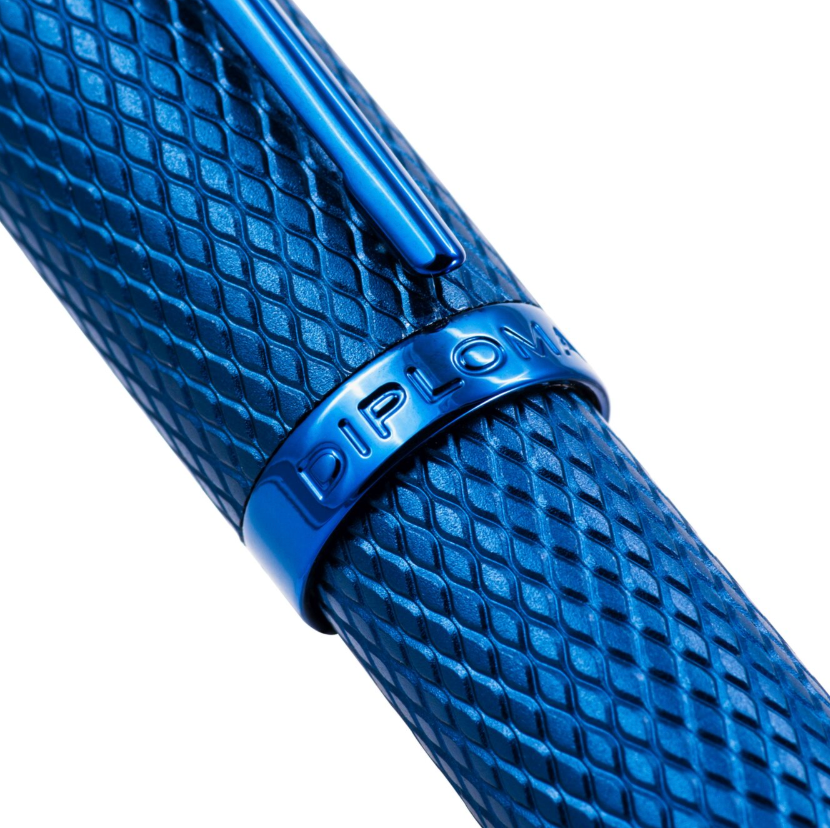 Diplomat - Füllhalter Viper blau guillochiert F/M