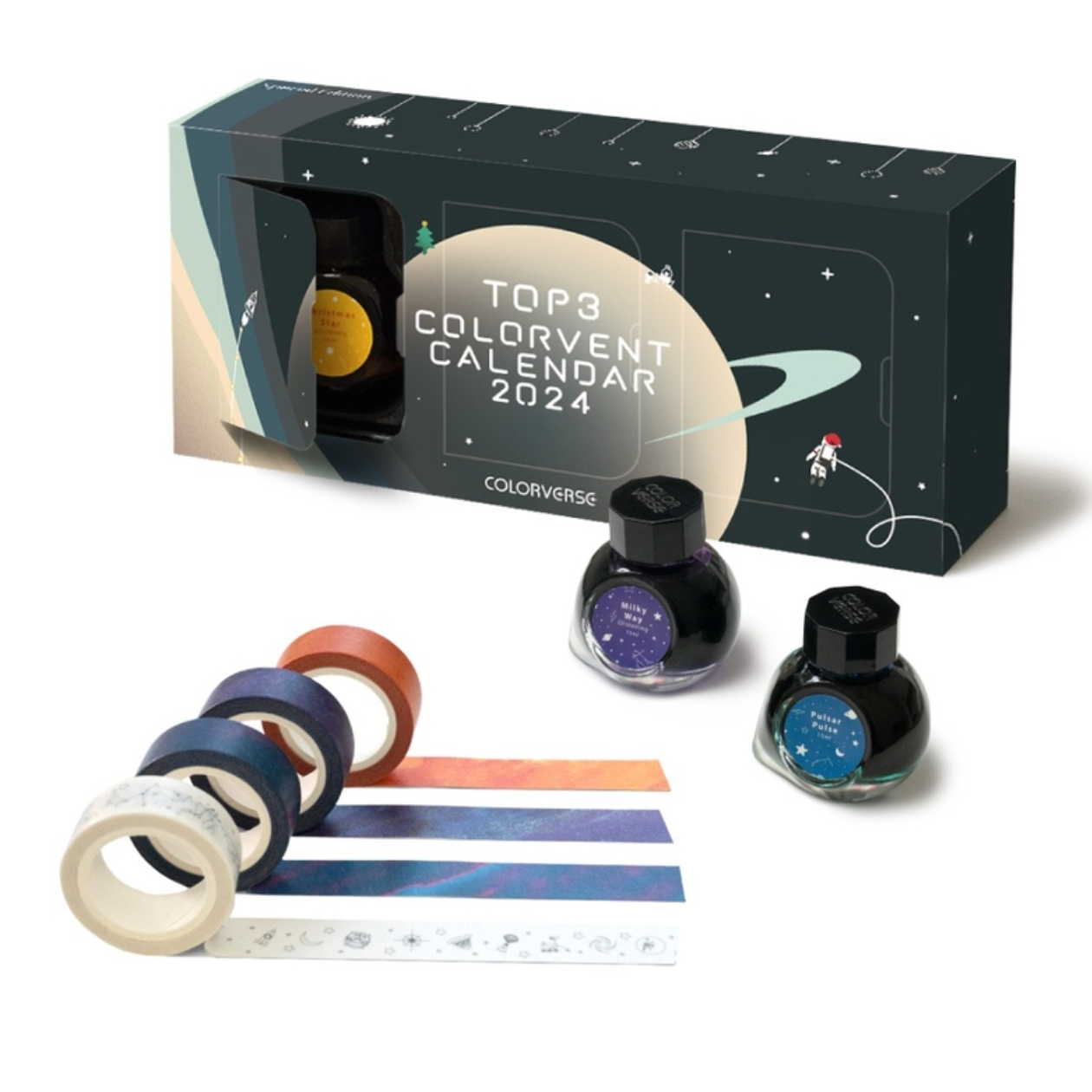 Colorverse - Top 3 Colorvent Kalender 2024 - 3x Ink à 15 ml + Washi Tapes