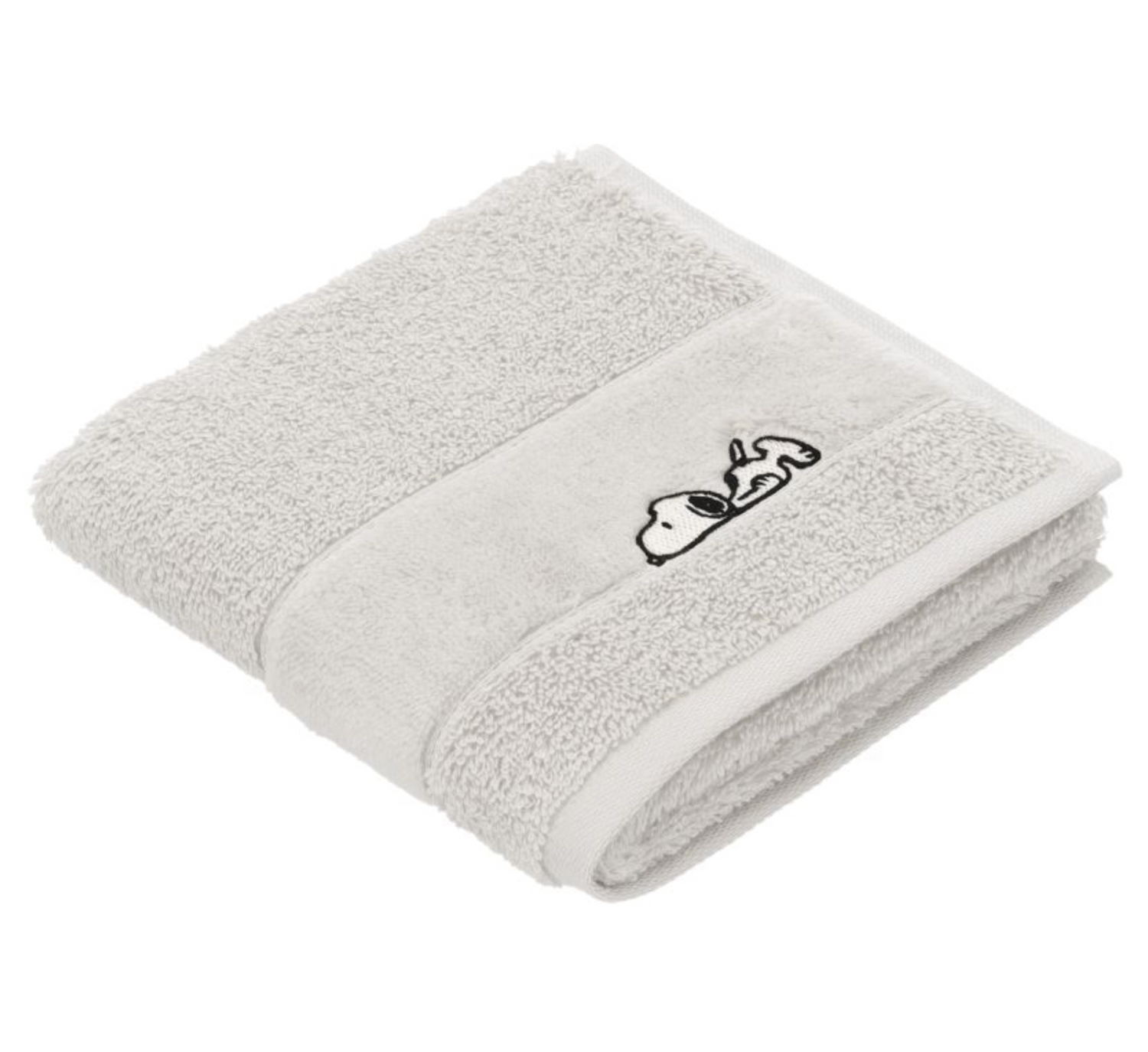 PEANUTS - Gästehandtuch Sleepy SNOOPY - pearl grey