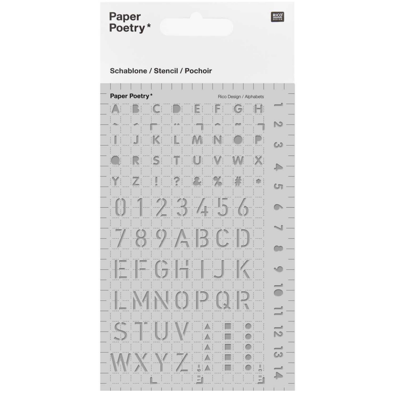 Rico - Paper Poetry - Bullet Diary Schablone Buchstaben - 9,5x15cm