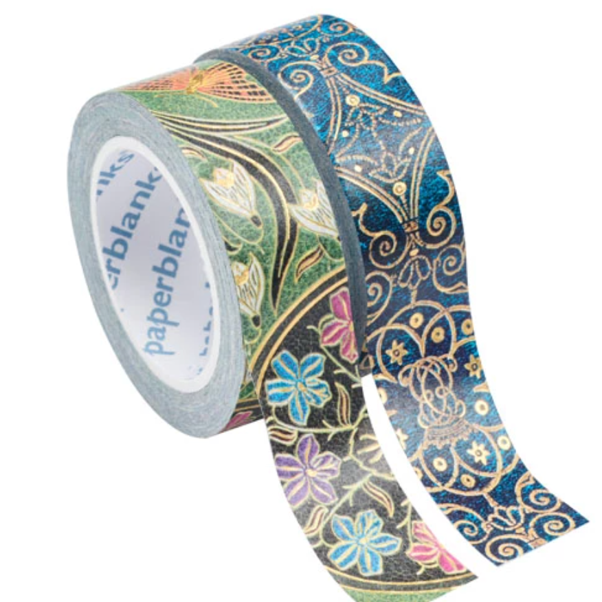 Paperblanks - Washitape - Azurblau/Blühende Poesie