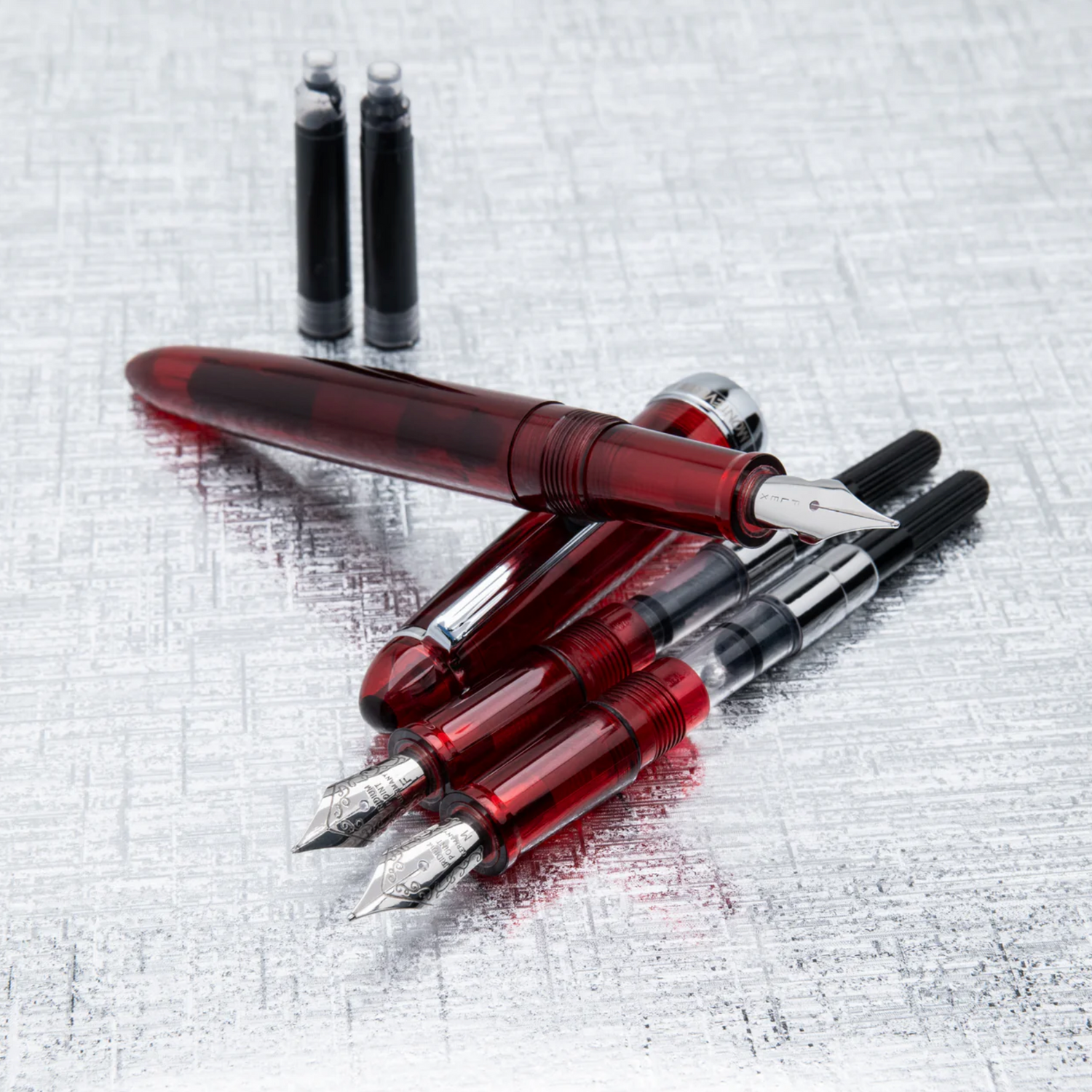 Monteverde USA® - Monza 3-teiliges Füllfederhalter-Set, Rot (m, f, flex)