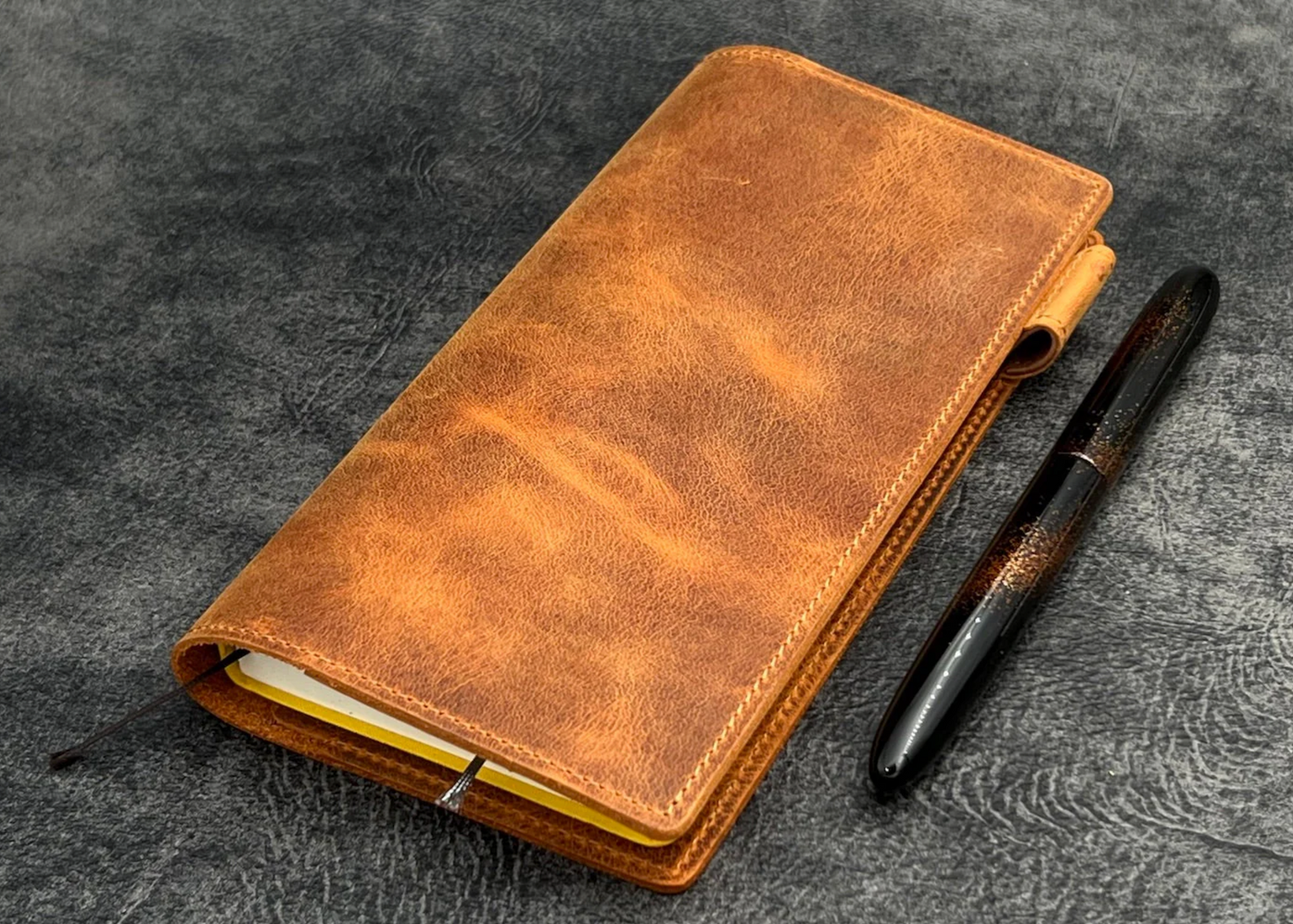 Galen Leather - Leather Slim Hobonichi Weeks Planner Cover - Crazy Horse Brown