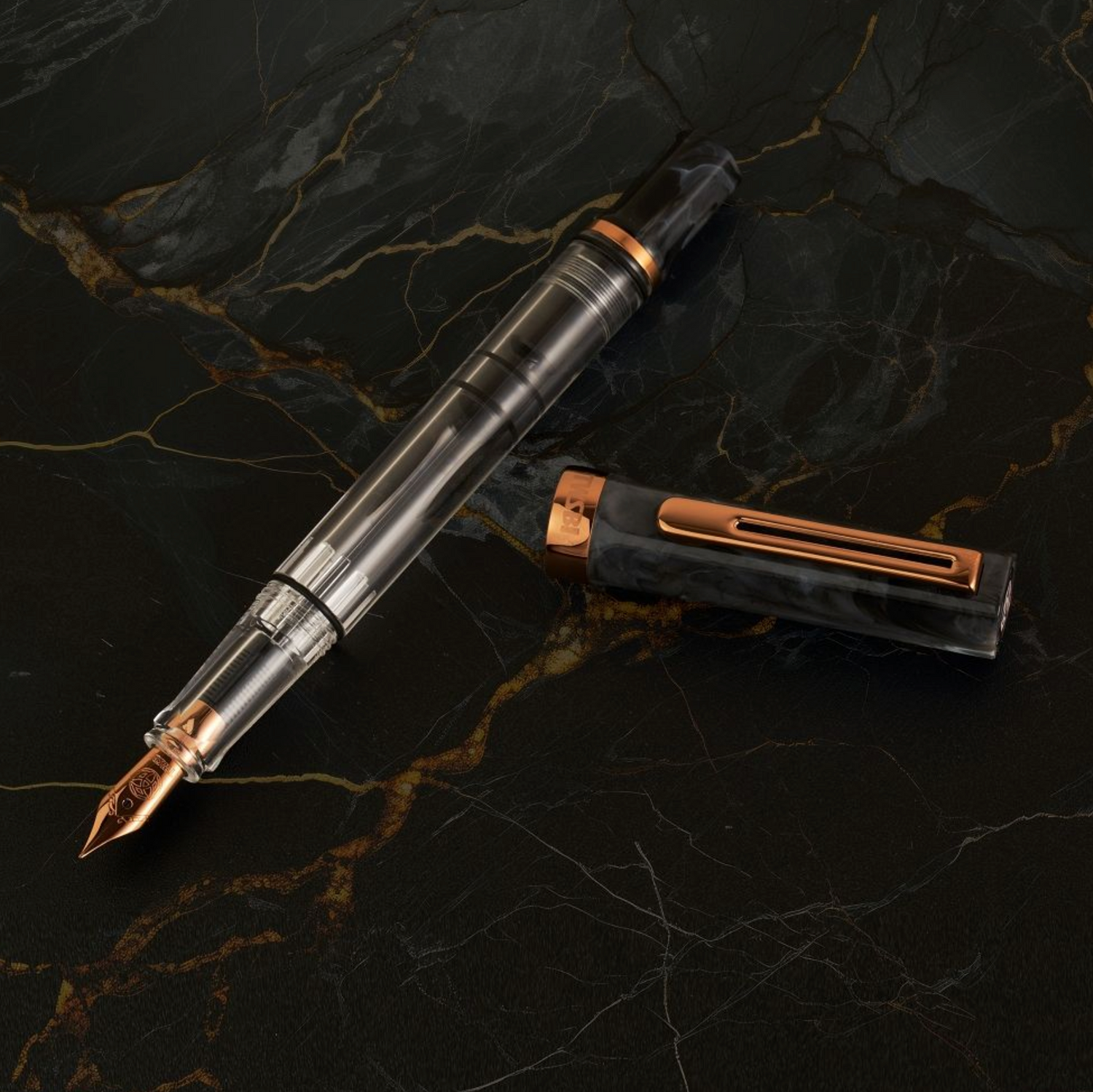 TWSBI - ECO Black Marbel with Bronze - EF/F/M/1.1