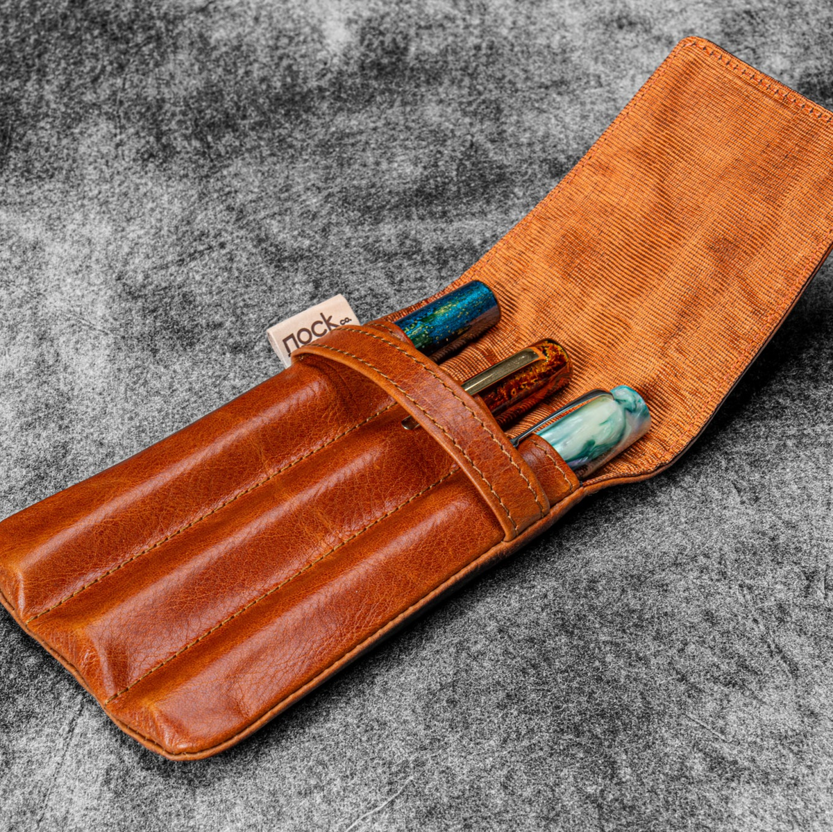 Galen Leather - Legacy Collection Galen X Nock Co Leather Lookout Pen Case - Deep Cognac