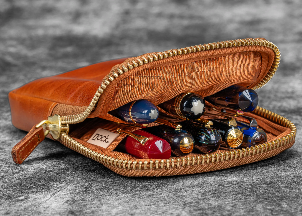 Galen Leather - Legacy Collection Galen X Nock Co Leather Sinclair Pen Case - Deep Cognac