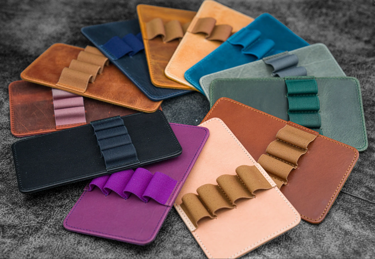 Galen Leather - Replacement Leather 4 Slots Pen Holder - Multiple Colors - Crazy Horse Brown