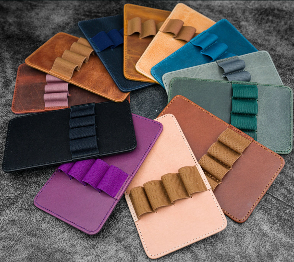 Galen Leather - Replacement Leather 4 Slots Pen Holder - Multiple Colors - Crazy Horse Brown