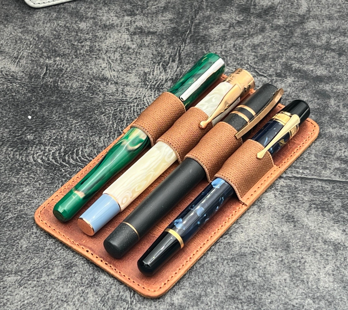 Galen Leather - Replacement Leather 4 Slots Pen Holder - Multiple Colors - Crazy Horse Brown