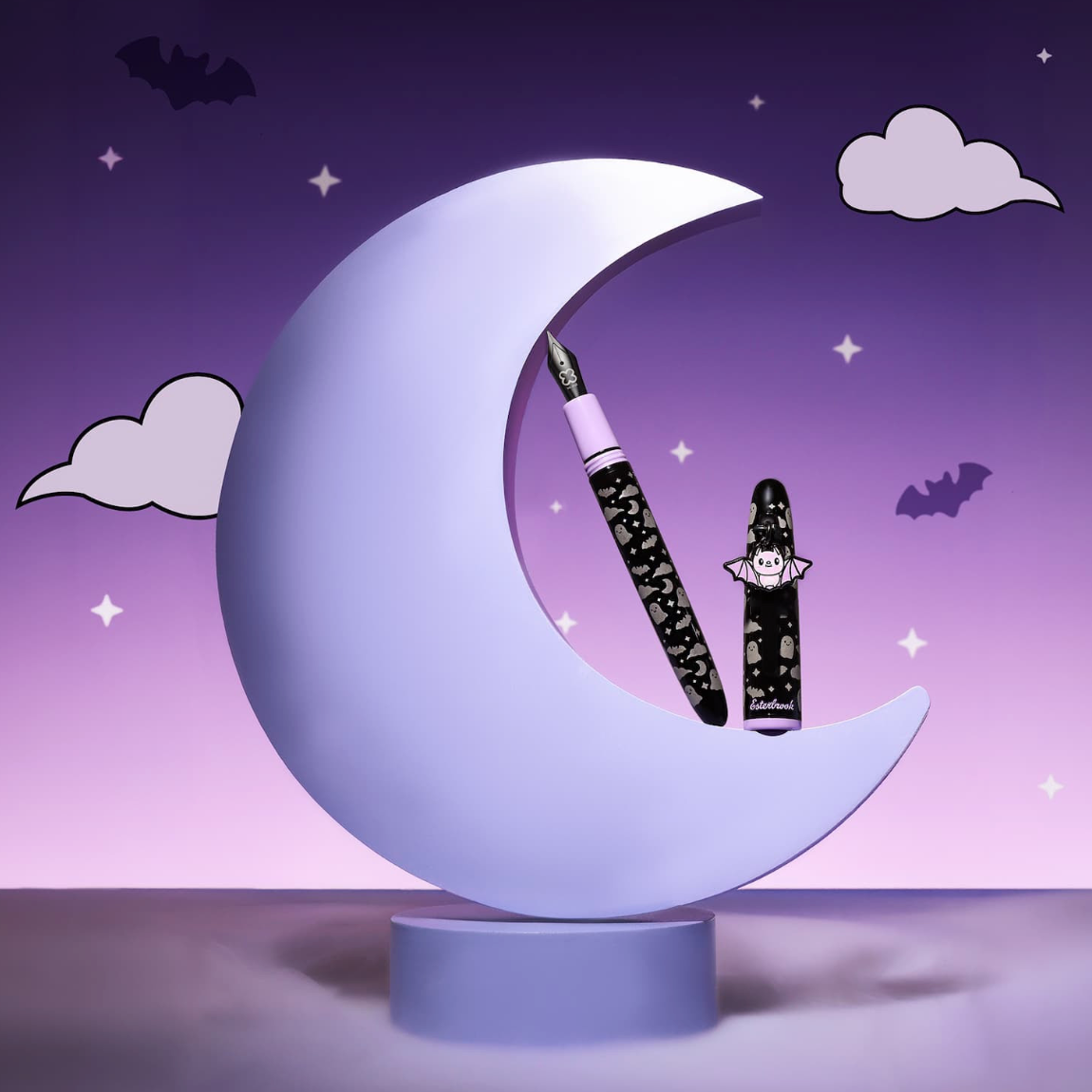 Esterbrook Sweetly Haunted - Estie Black Halloween Pastel with Bat - F/M