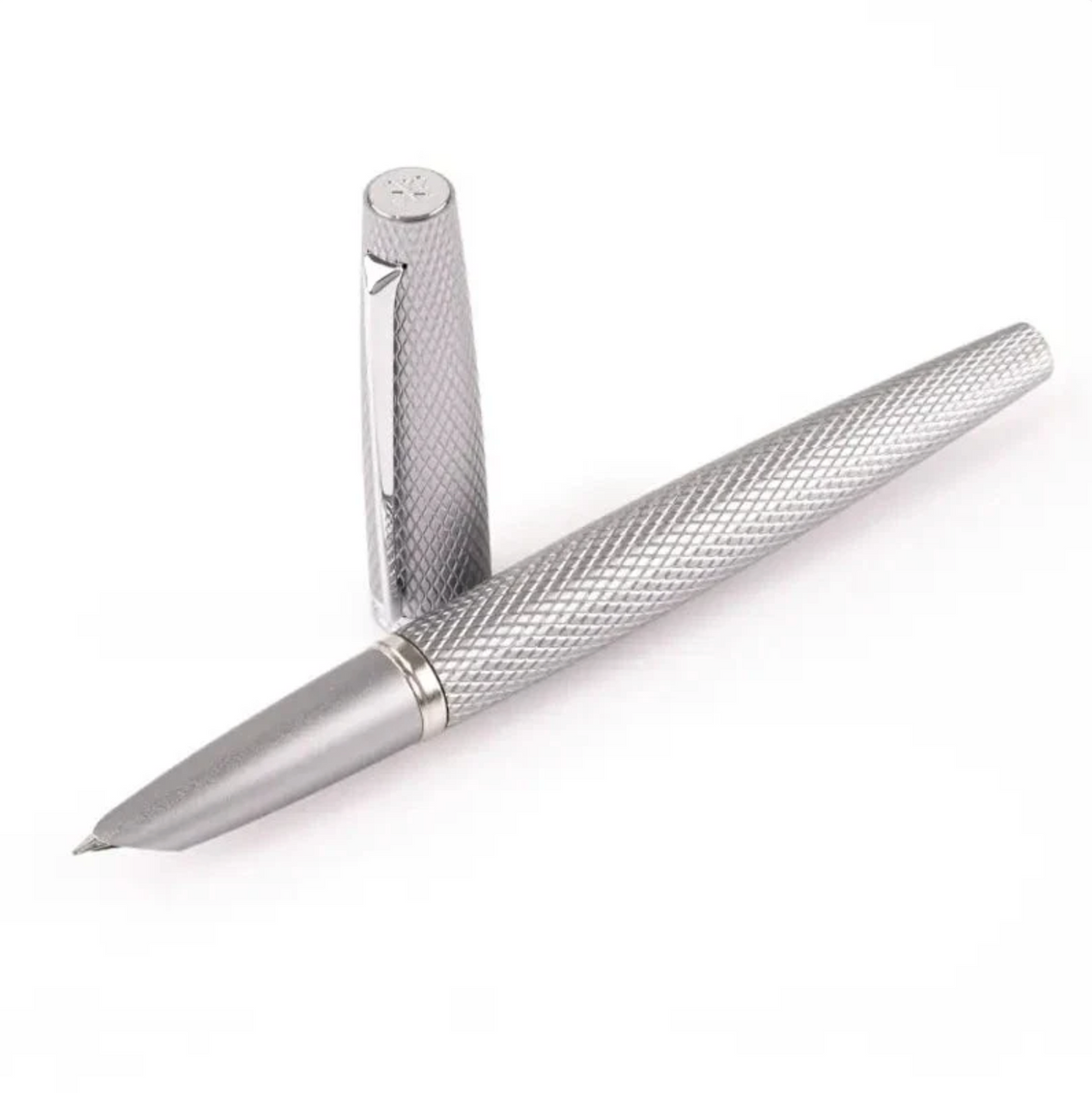 Diplomat - Füllhalter Viper silber guillochiert F/M