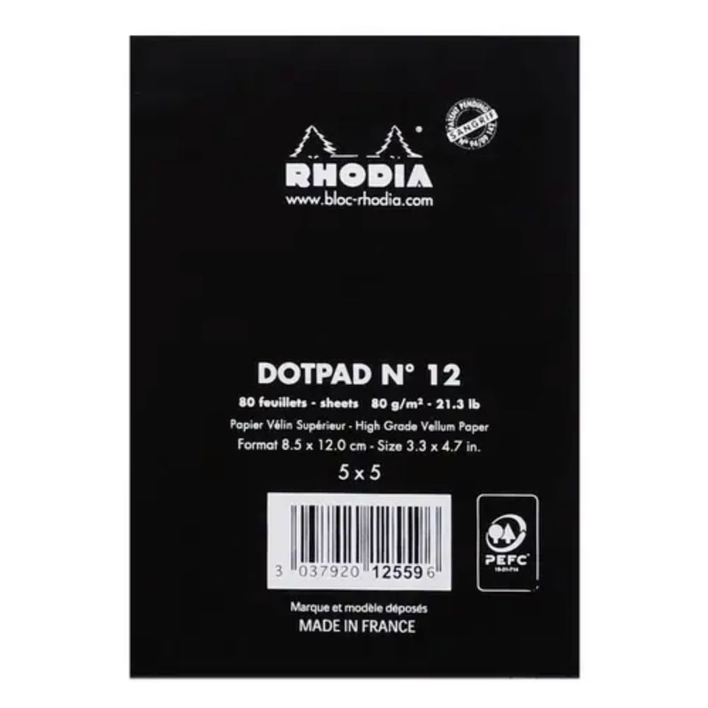 Rhodia - Notizblock DotPad No.12 - schwarz
